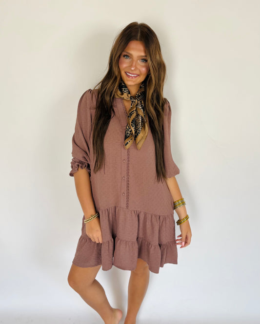 Umgee Mocha Midi Dress