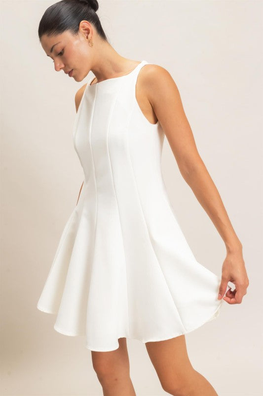 Fit N’ Flare White Dress