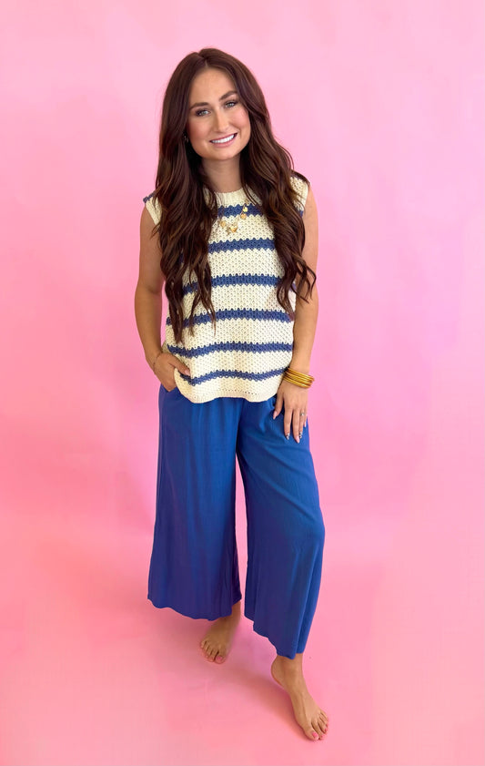 Waffle Knit Stripe Top