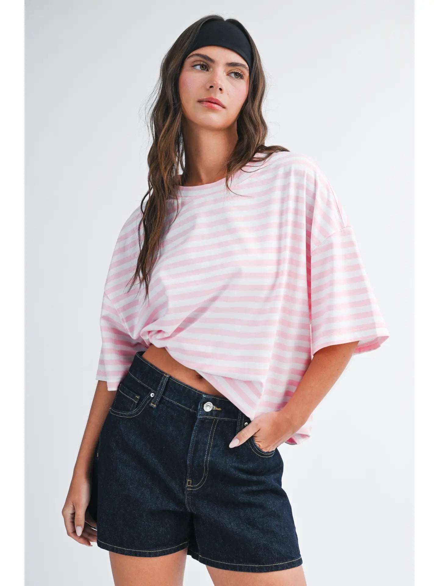 Oversized Boyfriend Tee(Pink)
