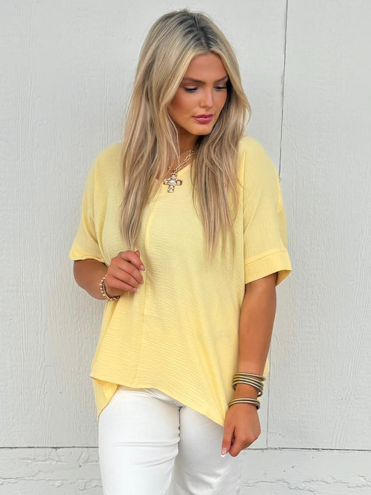 Woven Airflow Top - Butter Yellow