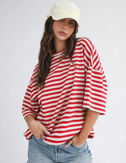 Oversized Boyfriend Tee(Red)
