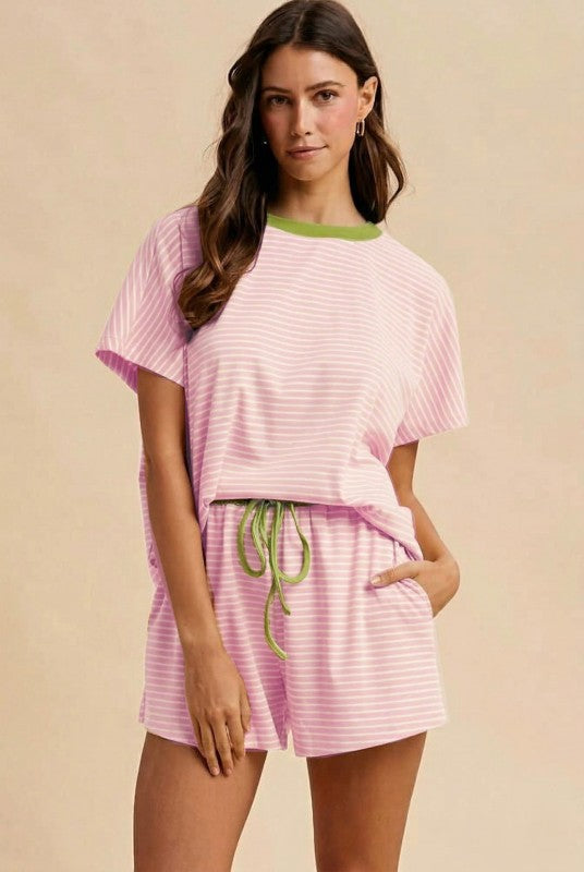 Loose Fit Set-Candy Pink/Matcha