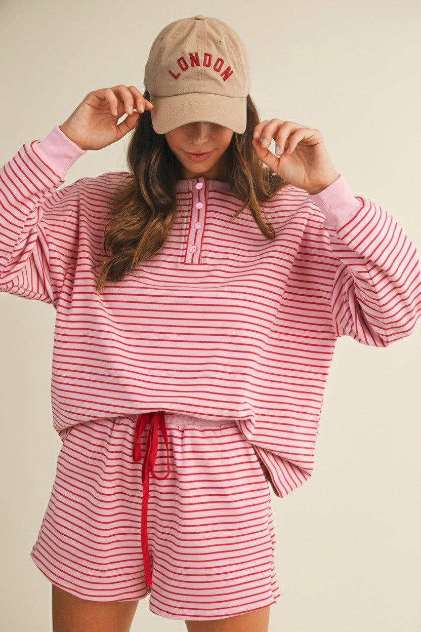 Strawberry Pin Stripe Set