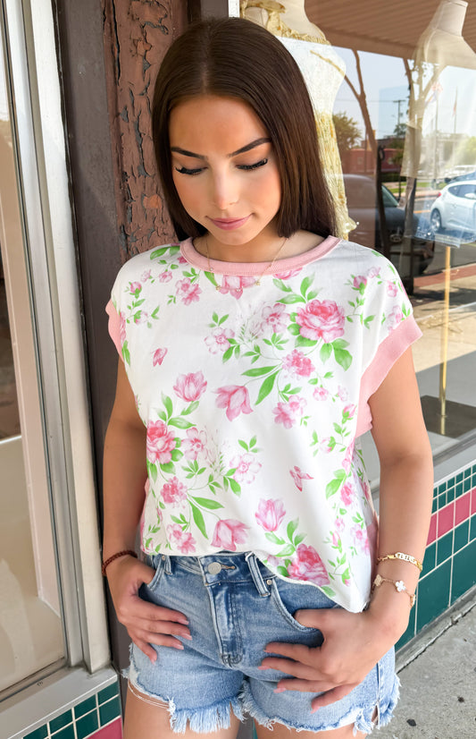 Floral Pink Open Back