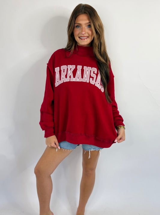 Arkansas Stripe Mockneck