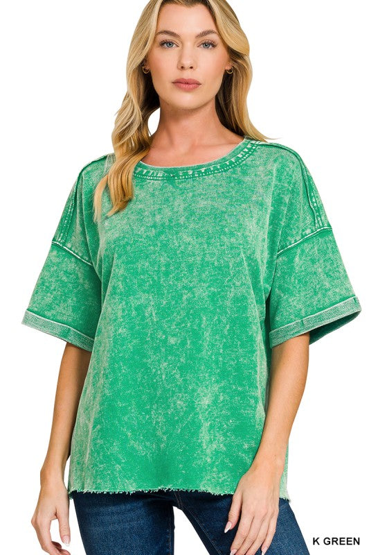 Zenana Folded Sleeve Top