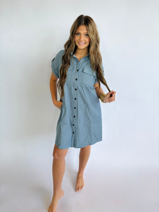 Chambray Button Down Dress