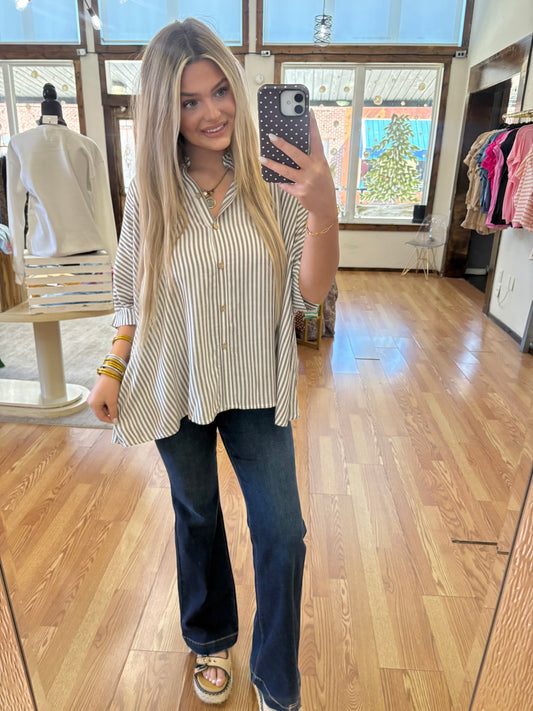 Zenana Oversized Stripe Top