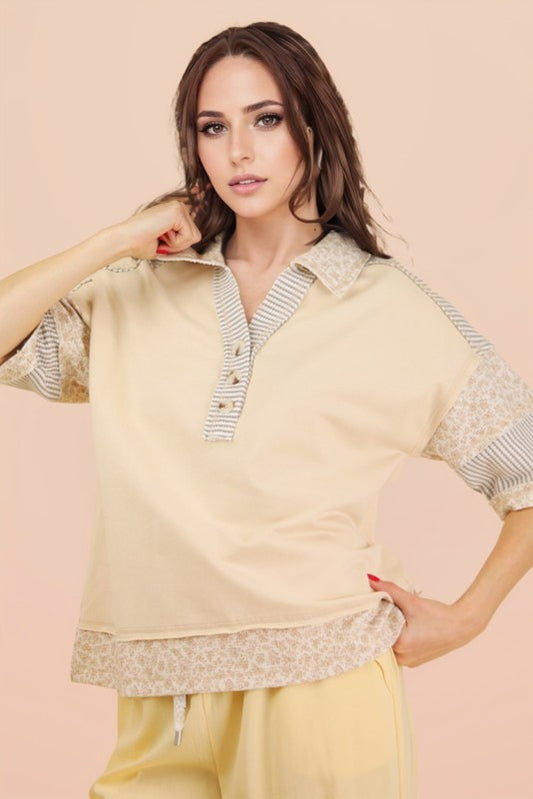 Very J Half Button Top