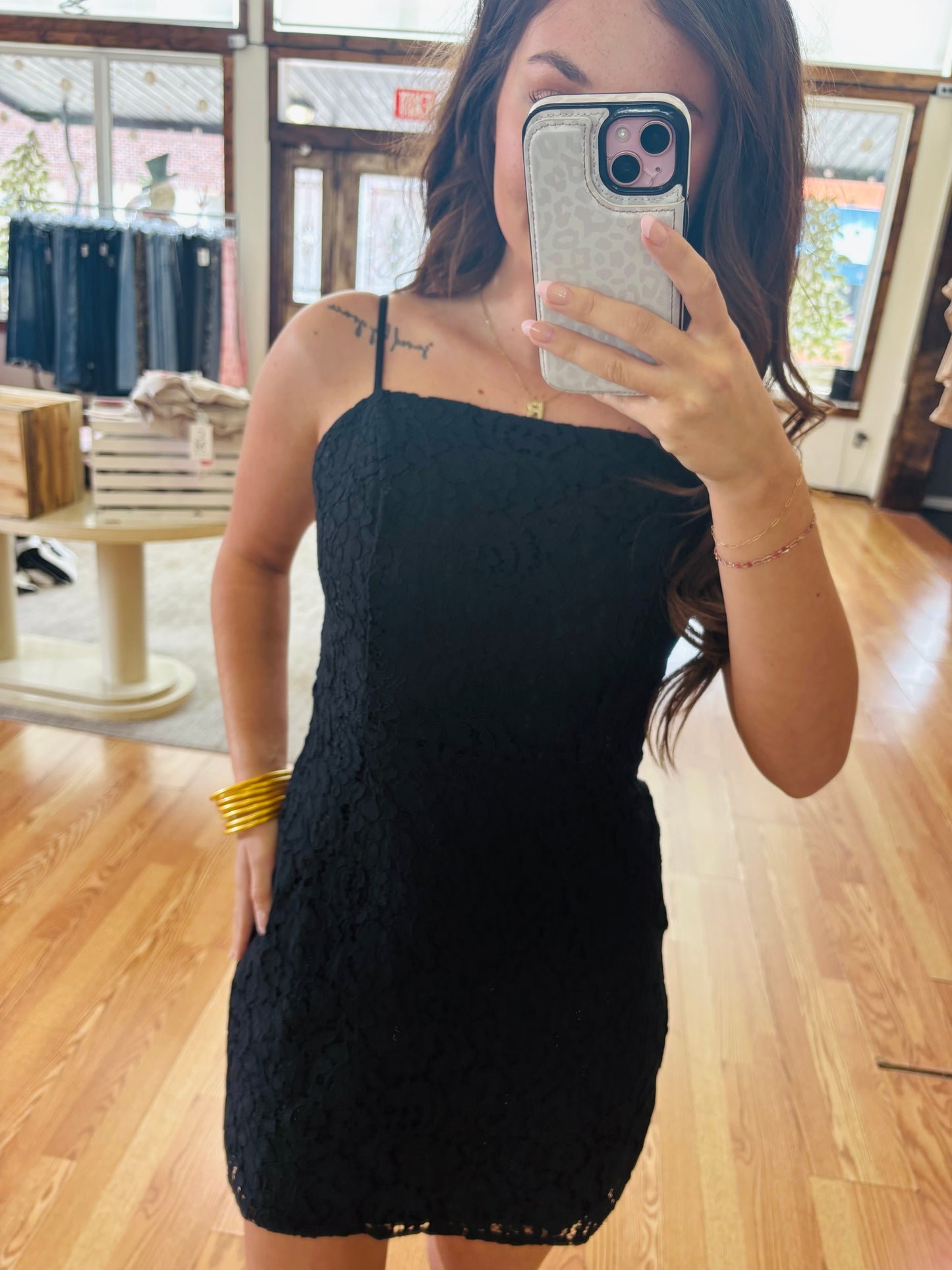 Lace Square Neck Dress