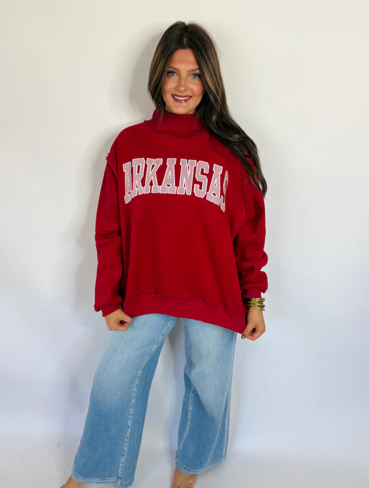 Arkansas Stripe Mockneck