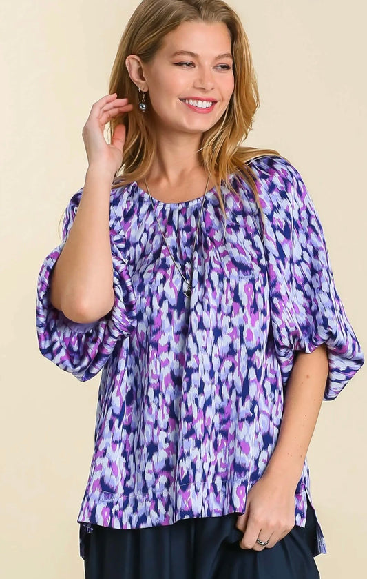 Umgee Round Neck Blouse