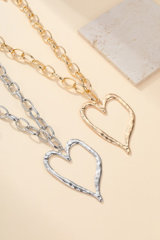 Hammered Heart Necklace