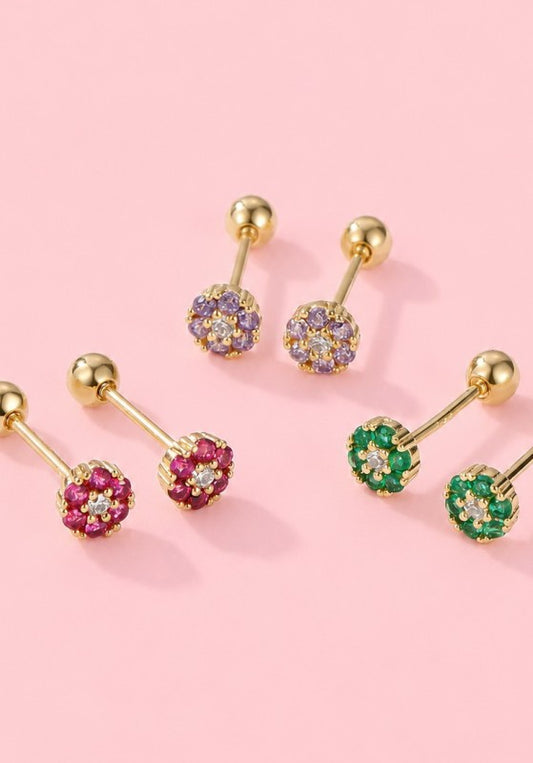 Crystal Flower Stud Earrings