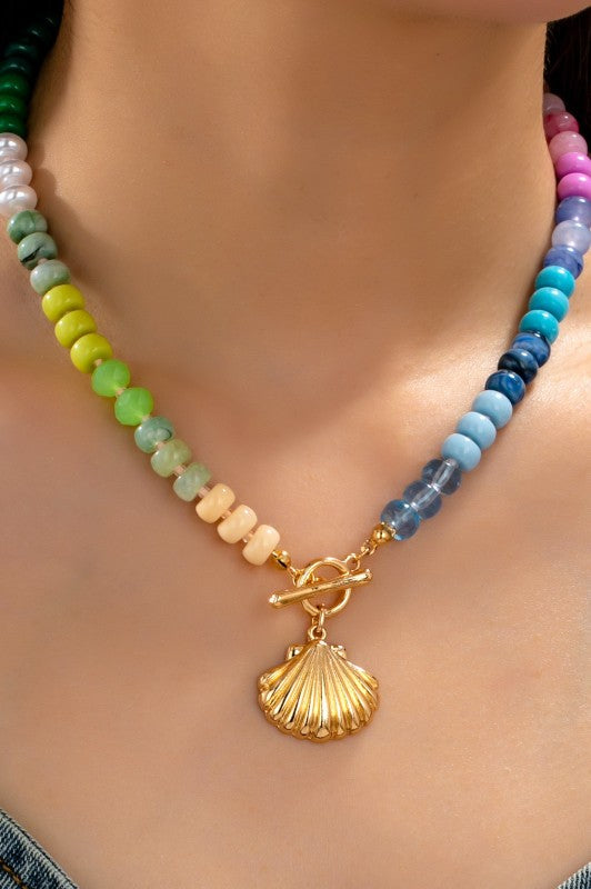 Rainbow Seashell Necklace