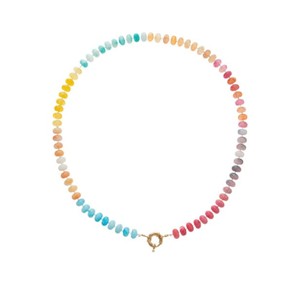 Natural Stone Glass Mixed Necklace