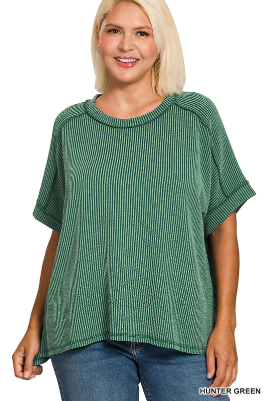 Plus Ribbed Cuff Sleeve - Hunter Green