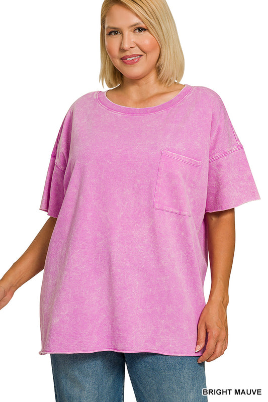 Plus French Terry Top - bright Mauve