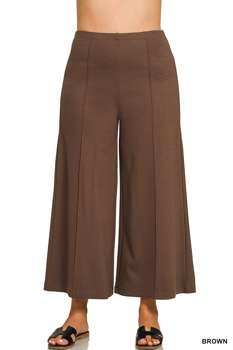 Plus Pintuck Pants - Brown
