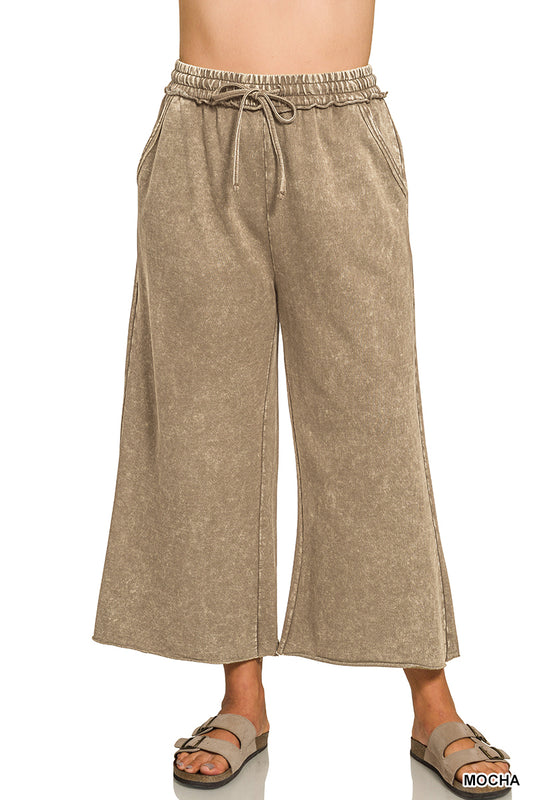 Plus Washed French Terry Pant - Mocha