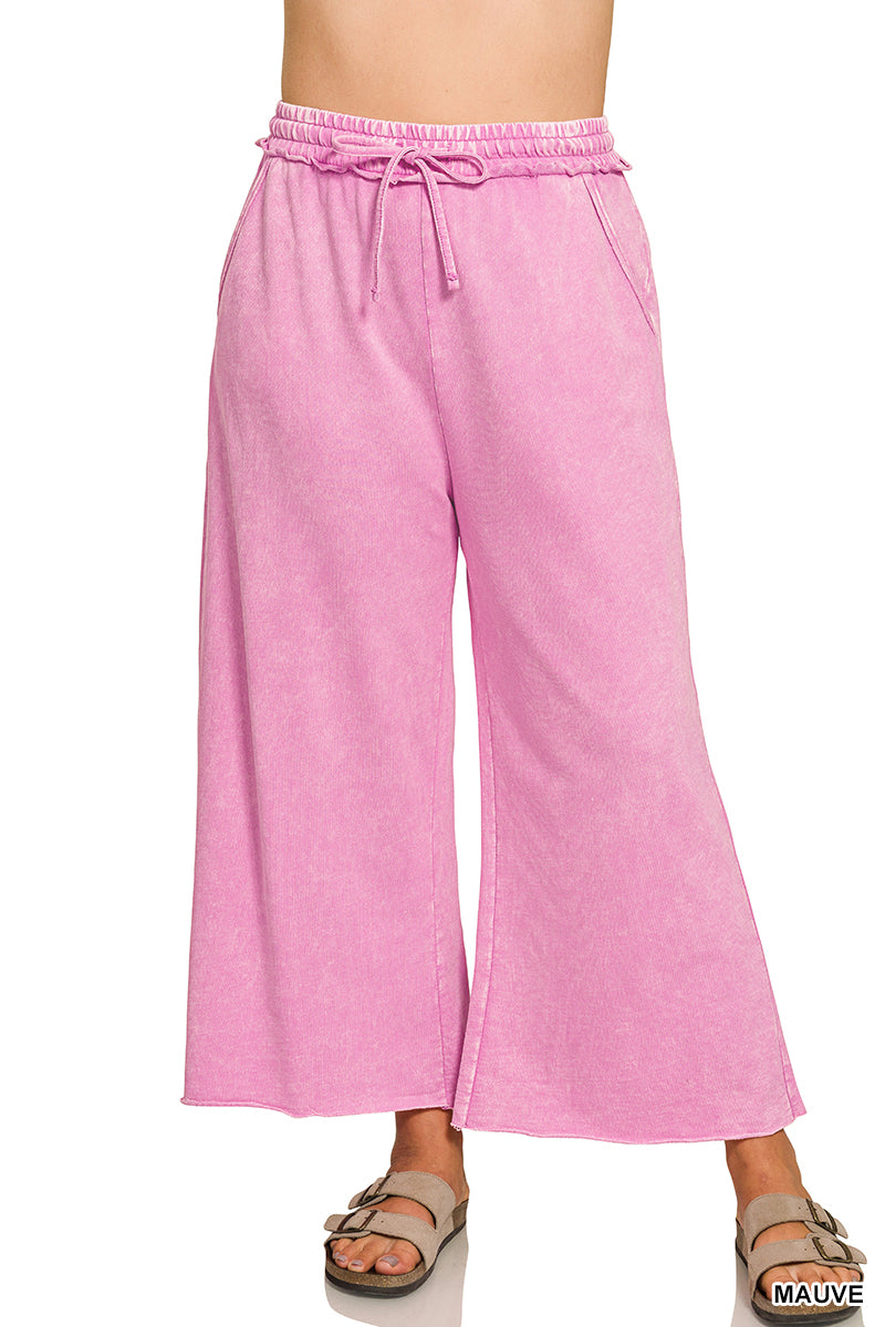 Plus Washed French Terry Pant - Mauve