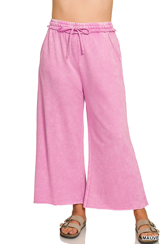 Plus Washed French Terry Pant - Mauve
