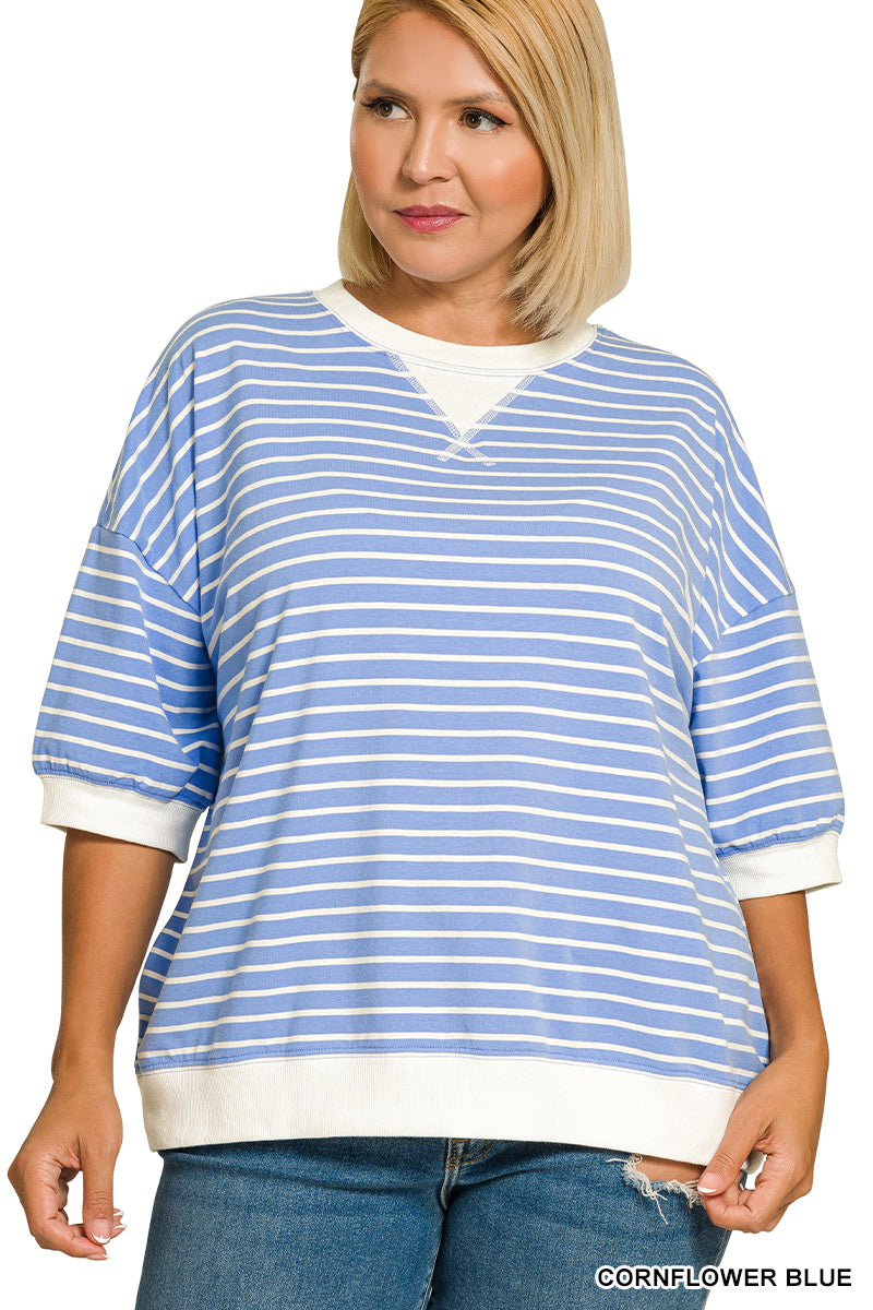 Plus Stripe Banded - Cornflower Blue