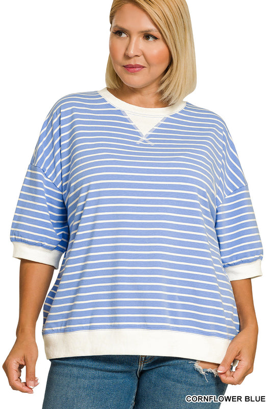 Plus Stripe Banded - Cornflower Blue