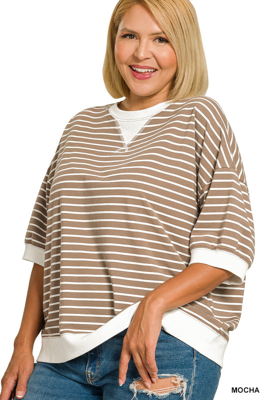 Plus Stripe Banded - Mocha