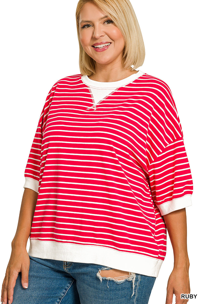 Plus Stripe Banded - Ruby