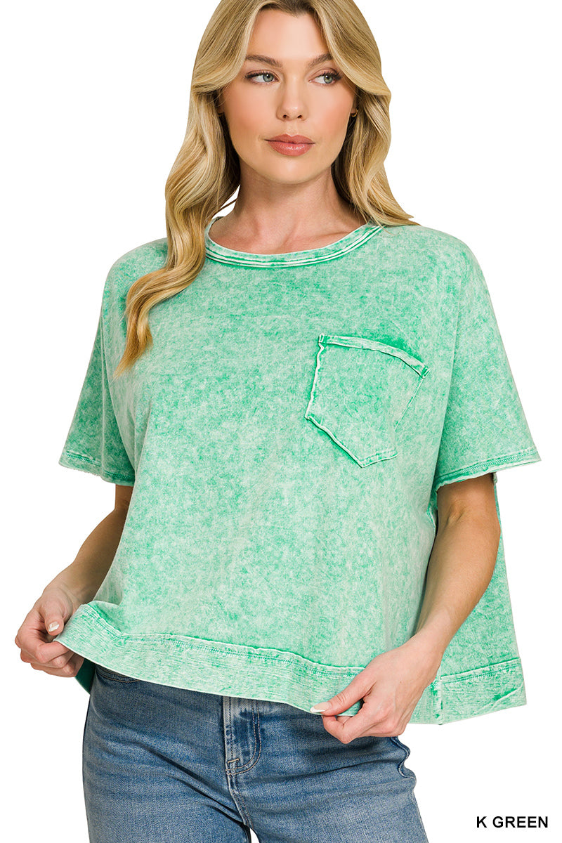 Zenana Pocket Tee- k green