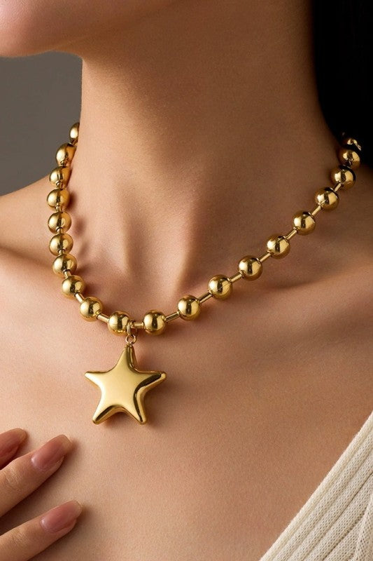 Puffy Star Necklace
