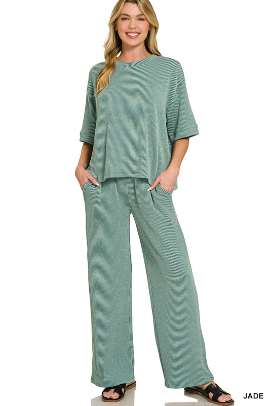 Ribbed Pant Set