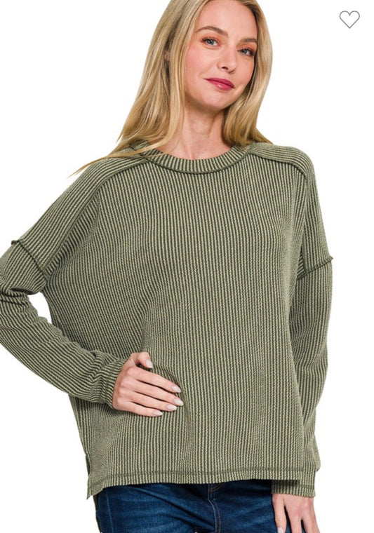 Zenana Ribbed LS