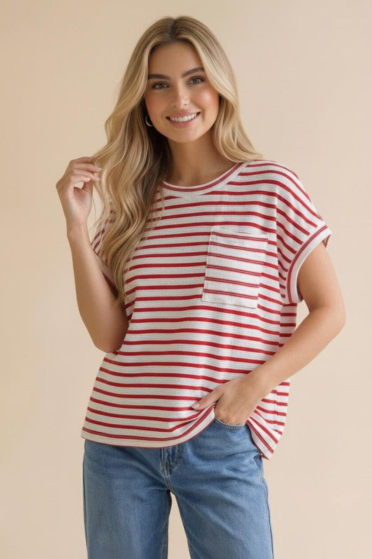 Plus Knit Stripe Top