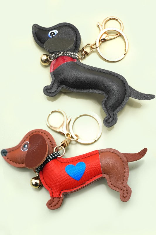 Leather Dog Keychain