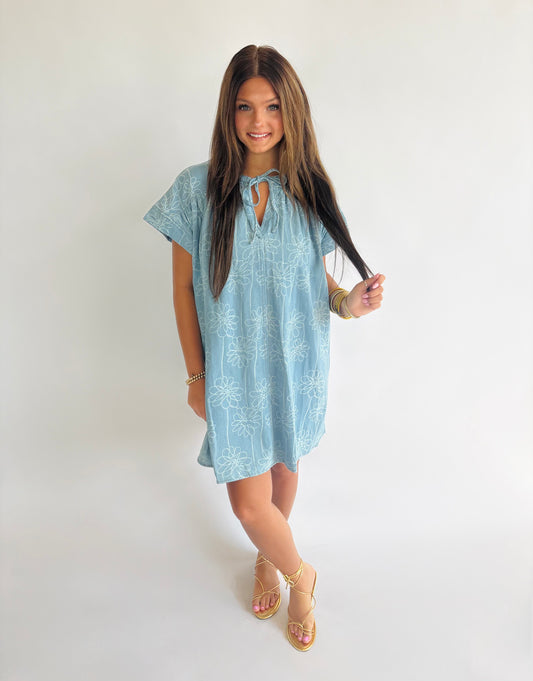 Floral Denim Dress