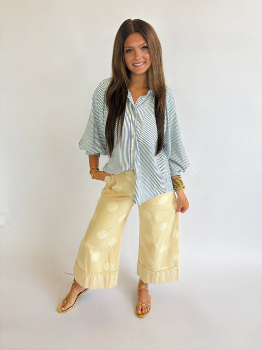Striped Button Down Blouse
